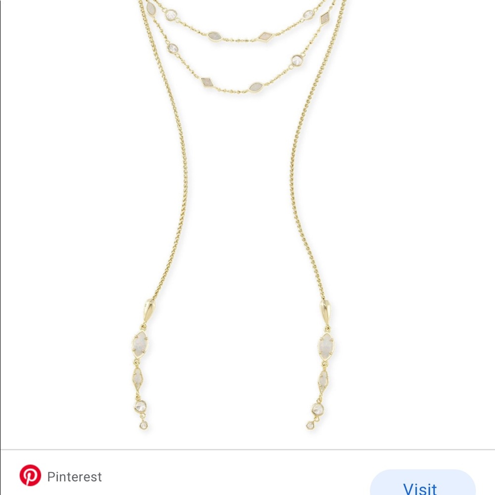 Kendra scott white opal Emalina lariet necklace